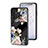 Coque Contour Silicone et Vitre Fleurs Miroir Etui Housse pour Samsung Galaxy F13 4G Noir