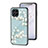 Coque Contour Silicone et Vitre Fleurs Miroir Etui Housse pour Samsung Galaxy M53 5G Cyan