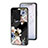 Coque Contour Silicone et Vitre Fleurs Miroir Etui Housse pour Vivo iQOO Neo7 SE Noir