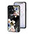 Coque Contour Silicone et Vitre Fleurs Miroir Etui Housse pour Vivo iQOO Z6 Lite 5G Noir