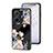 Coque Contour Silicone et Vitre Fleurs Miroir Etui Housse pour Vivo T1 5G Noir