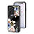 Coque Contour Silicone et Vitre Fleurs Miroir Etui Housse pour Vivo V25 Pro 5G Noir