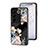 Coque Contour Silicone et Vitre Fleurs Miroir Etui Housse pour Vivo V27 5G Noir