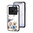 Coque Contour Silicone et Vitre Fleurs Miroir Etui Housse pour Vivo X80 5G Blanc