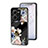 Coque Contour Silicone et Vitre Fleurs Miroir Etui Housse pour Vivo X80 Lite 5G Noir