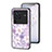 Coque Contour Silicone et Vitre Fleurs Miroir Etui Housse pour Vivo X80 Pro 5G Violet Clair