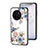 Coque Contour Silicone et Vitre Fleurs Miroir Etui Housse pour Vivo X90 5G Blanc