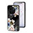 Coque Contour Silicone et Vitre Fleurs Miroir Etui Housse pour Vivo X90 Pro 5G Noir