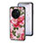 Coque Contour Silicone et Vitre Fleurs Miroir Etui Housse pour Vivo X90 Pro 5G Rouge