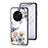 Coque Contour Silicone et Vitre Fleurs Miroir Etui Housse pour Vivo X90 Pro+ Plus 5G Blanc