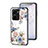 Coque Contour Silicone et Vitre Fleurs Miroir Etui Housse pour Vivo Y16 Blanc