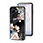 Coque Contour Silicone et Vitre Fleurs Miroir Etui Housse pour Vivo Y16 Noir