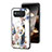 Coque Contour Silicone et Vitre Fleurs Miroir Etui Housse S01 pour Asus ROG Phone 6 Blanc