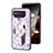 Coque Contour Silicone et Vitre Fleurs Miroir Etui Housse S01 pour Asus ROG Phone 6 Pro Violet Clair