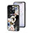 Coque Contour Silicone et Vitre Fleurs Miroir Etui Housse S01 pour OnePlus 10T 5G Noir