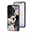 Coque Contour Silicone et Vitre Fleurs Miroir Etui Housse S01 pour OnePlus 11 5G Noir