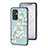 Coque Contour Silicone et Vitre Fleurs Miroir Etui Housse S01 pour OnePlus 9 5G Cyan