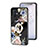 Coque Contour Silicone et Vitre Fleurs Miroir Etui Housse S01 pour OnePlus 9 Pro 5G Noir