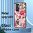 Coque Contour Silicone et Vitre Fleurs Miroir Etui Housse S01 pour OnePlus 9RT 5G Petit