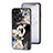 Coque Contour Silicone et Vitre Fleurs Miroir Etui Housse S01 pour OnePlus Nord 2T 5G Noir