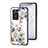 Coque Contour Silicone et Vitre Fleurs Miroir Etui Housse S01 pour OnePlus Nord N20 SE Blanc