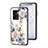 Coque Contour Silicone et Vitre Fleurs Miroir Etui Housse S01 pour OnePlus Nord N300 5G Blanc