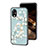 Coque Contour Silicone et Vitre Fleurs Miroir Etui Housse S01 pour Oppo A17K Cyan