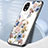 Coque Contour Silicone et Vitre Fleurs Miroir Etui Housse S01 pour Oppo A17K Petit