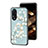 Coque Contour Silicone et Vitre Fleurs Miroir Etui Housse S01 pour Oppo A18 Cyan