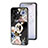 Coque Contour Silicone et Vitre Fleurs Miroir Etui Housse S01 pour Oppo A77 5G Noir