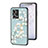 Coque Contour Silicone et Vitre Fleurs Miroir Etui Housse S01 pour Oppo F21 Pro 4G Cyan