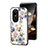 Coque Contour Silicone et Vitre Fleurs Miroir Etui Housse S01 pour Oppo Reno10 5G Blanc