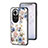 Coque Contour Silicone et Vitre Fleurs Miroir Etui Housse S01 pour Oppo Reno11 5G Blanc