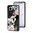 Coque Contour Silicone et Vitre Fleurs Miroir Etui Housse S01 pour Oppo Reno11 5G Noir