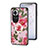 Coque Contour Silicone et Vitre Fleurs Miroir Etui Housse S01 pour Oppo Reno11 5G Petit