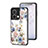 Coque Contour Silicone et Vitre Fleurs Miroir Etui Housse S01 pour Oppo Reno8 5G Blanc