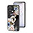 Coque Contour Silicone et Vitre Fleurs Miroir Etui Housse S01 pour Oppo Reno8 5G Noir