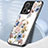 Coque Contour Silicone et Vitre Fleurs Miroir Etui Housse S01 pour Oppo Reno8 5G Petit