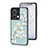 Coque Contour Silicone et Vitre Fleurs Miroir Etui Housse S01 pour Oppo Reno8 5G Petit