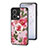 Coque Contour Silicone et Vitre Fleurs Miroir Etui Housse S01 pour Oppo Reno8 5G Petit