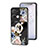 Coque Contour Silicone et Vitre Fleurs Miroir Etui Housse S01 pour Oppo Reno8 Pro 5G Noir