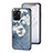 Coque Contour Silicone et Vitre Fleurs Miroir Etui Housse S01 pour Realme 10 5G Bleu