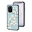 Coque Contour Silicone et Vitre Fleurs Miroir Etui Housse S01 pour Realme 10 5G Cyan