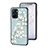 Coque Contour Silicone et Vitre Fleurs Miroir Etui Housse S01 pour Realme 10S 5G Cyan