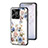 Coque Contour Silicone et Vitre Fleurs Miroir Etui Housse S01 pour Realme C53 India Blanc