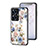 Coque Contour Silicone et Vitre Fleurs Miroir Etui Housse S01 pour Realme C55 Blanc