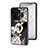 Coque Contour Silicone et Vitre Fleurs Miroir Etui Housse S01 pour Realme GT Neo5 240W 5G Noir