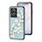 Coque Contour Silicone et Vitre Fleurs Miroir Etui Housse S01 pour Realme GT2 Master Explorer Cyan