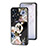 Coque Contour Silicone et Vitre Fleurs Miroir Etui Housse S01 pour Realme Narzo N55 Noir