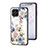 Coque Contour Silicone et Vitre Fleurs Miroir Etui Housse S01 pour Samsung Galaxy M53 5G Blanc